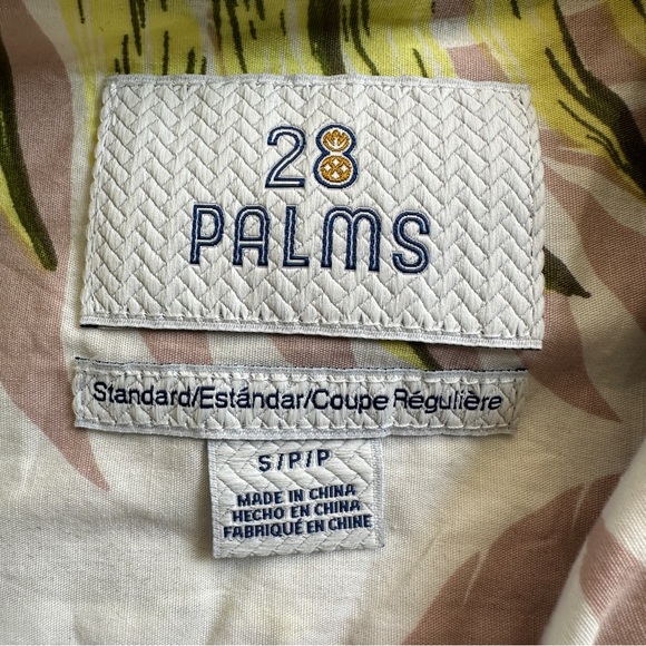 Men's 28 Palms White Floral Short Sleeve Button Up Size Small - Picture 4 of 8